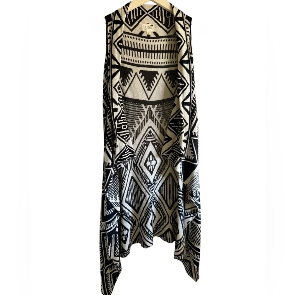 LA Hearts Open Vest Southwest Print Tunic‎ Kimono High Low Oversized